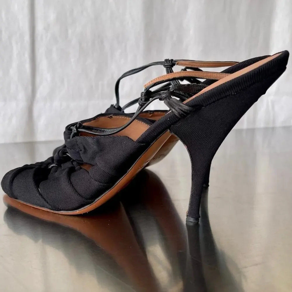 Alaïa Paris Black Knit Strappy Stiletto Heels Size 41 US 10.5-11